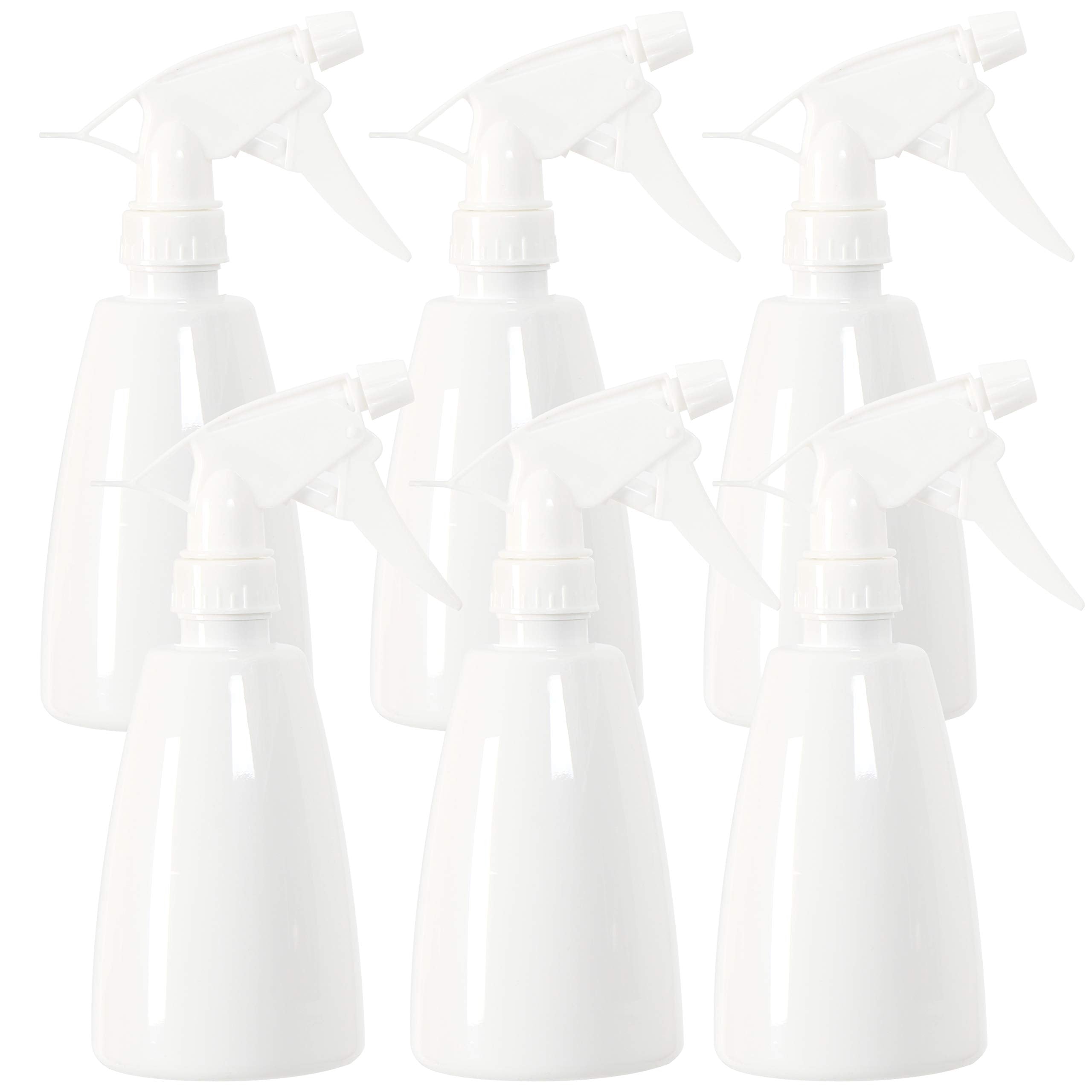 Youngever 6 Pack Empty Plastic Spray Bottles, White Spray Bottles for Hair and Cleaning Solutions