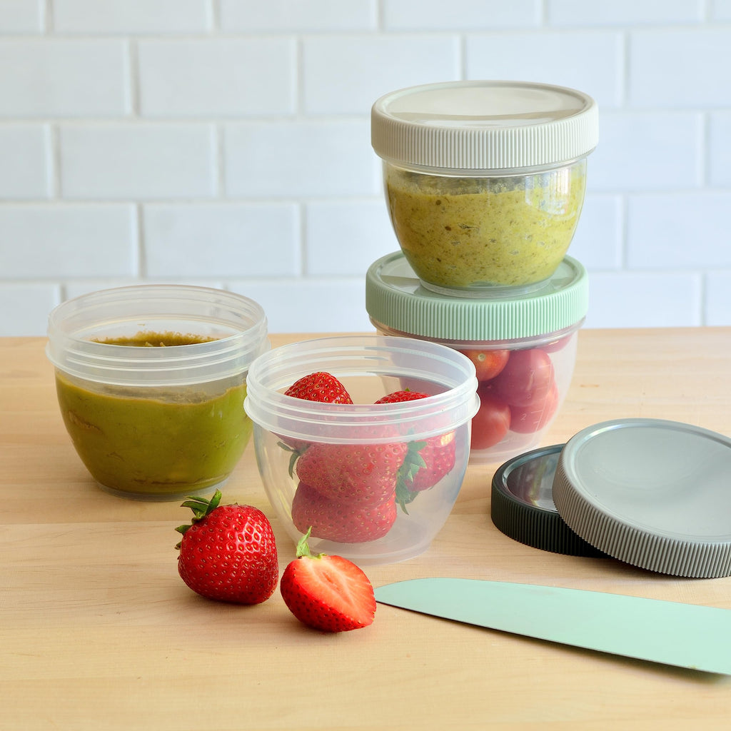 Youngever 18 Pack 1 Cup Small Food Containers with Lids, 8 Ounce Food Storage Containers, Condiment, and Sauce Containers with Lids Labels