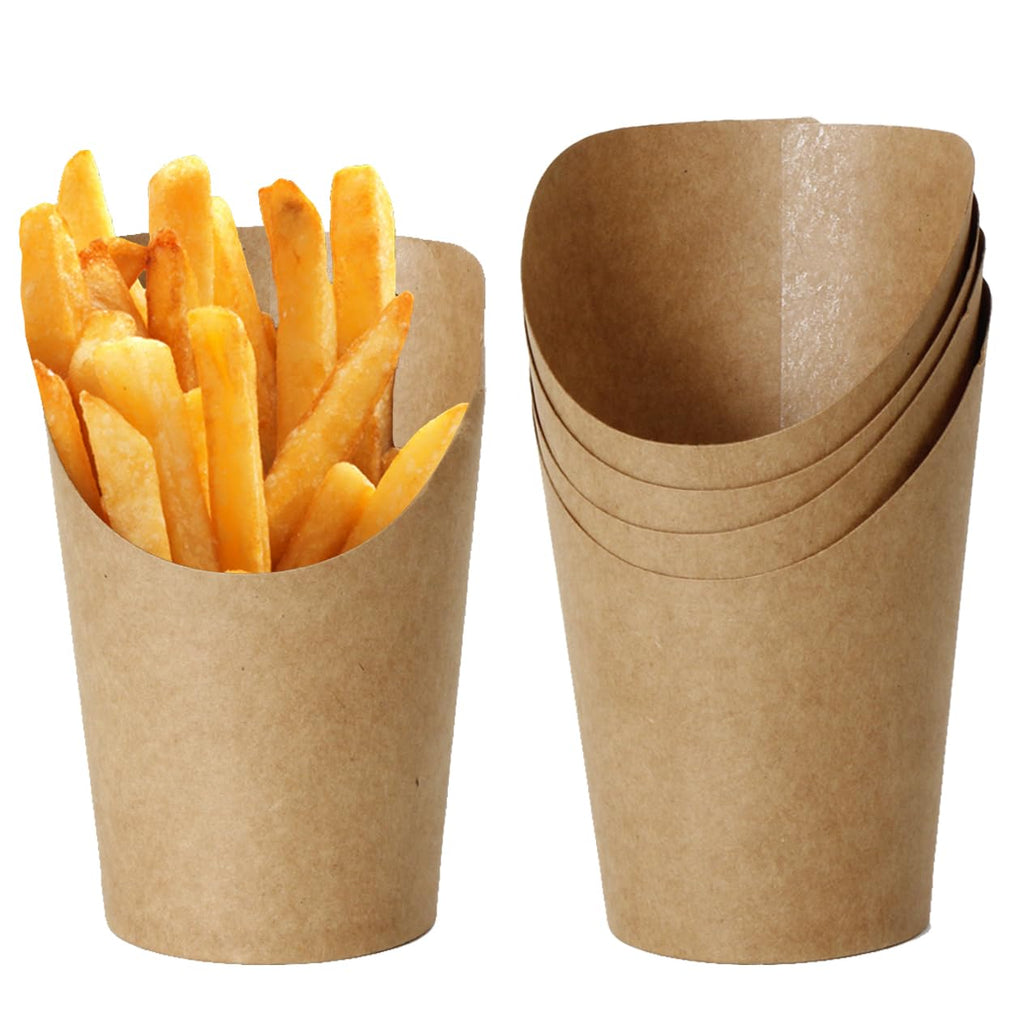 Youngever 50 Pack 12 Ounce Disposable Charcuterie Cups, Paper French Fry Cups, Recyclable Paper French Fry holders, Stackable To Go Dessert Containers for all occasions