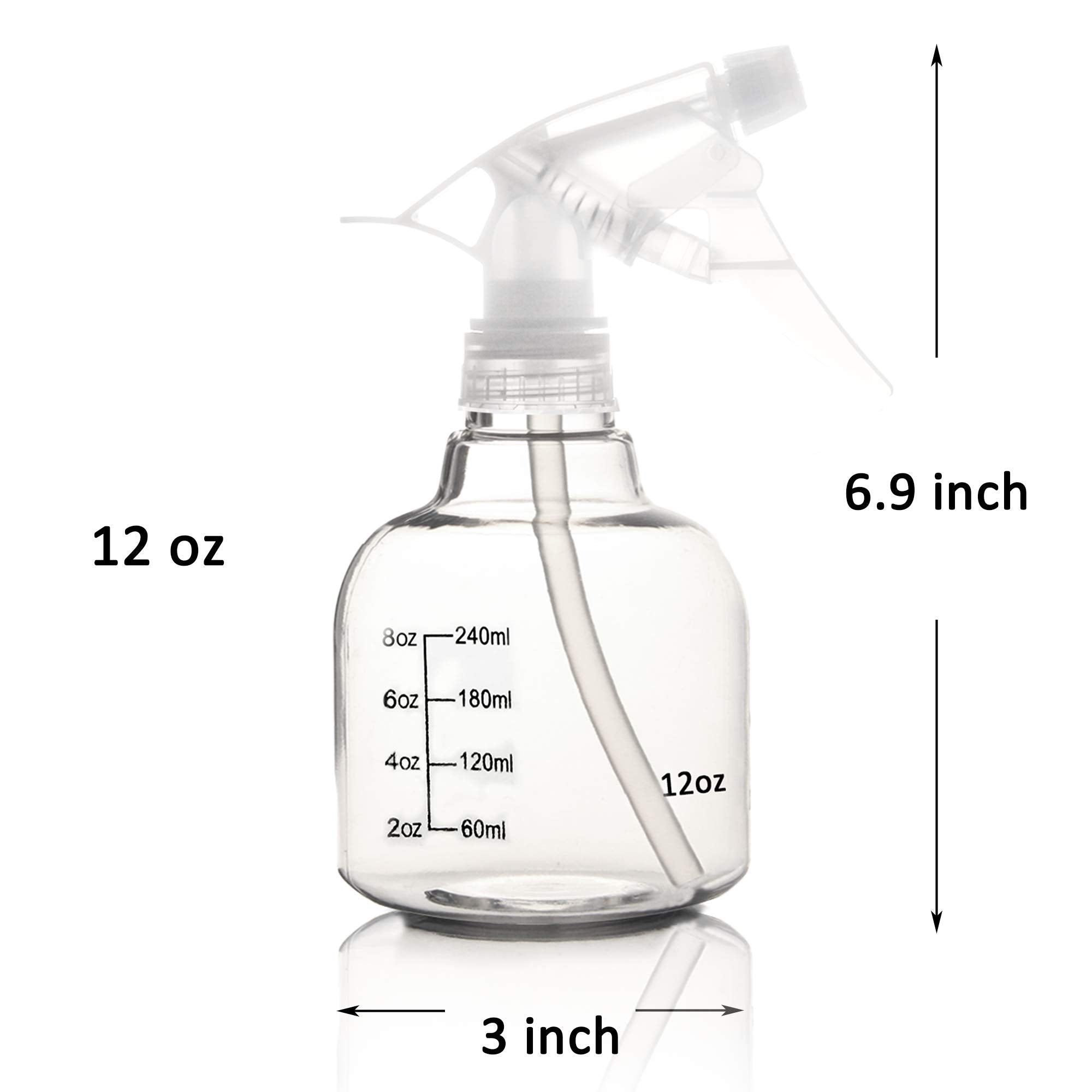 Youngever 6 Pack Empty Plastic Spray Bottles, Spray Bottles for Hair and Cleaning Solutions