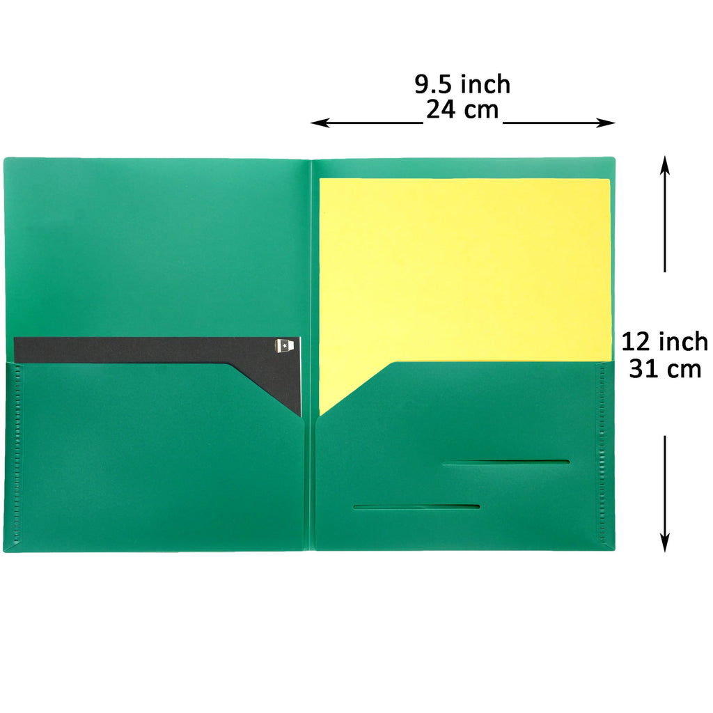 Youngever 6 Pack Heavy Duty Plastic Two Pocket Folders, Heavy Duty Plastic 2 Pocket Folder