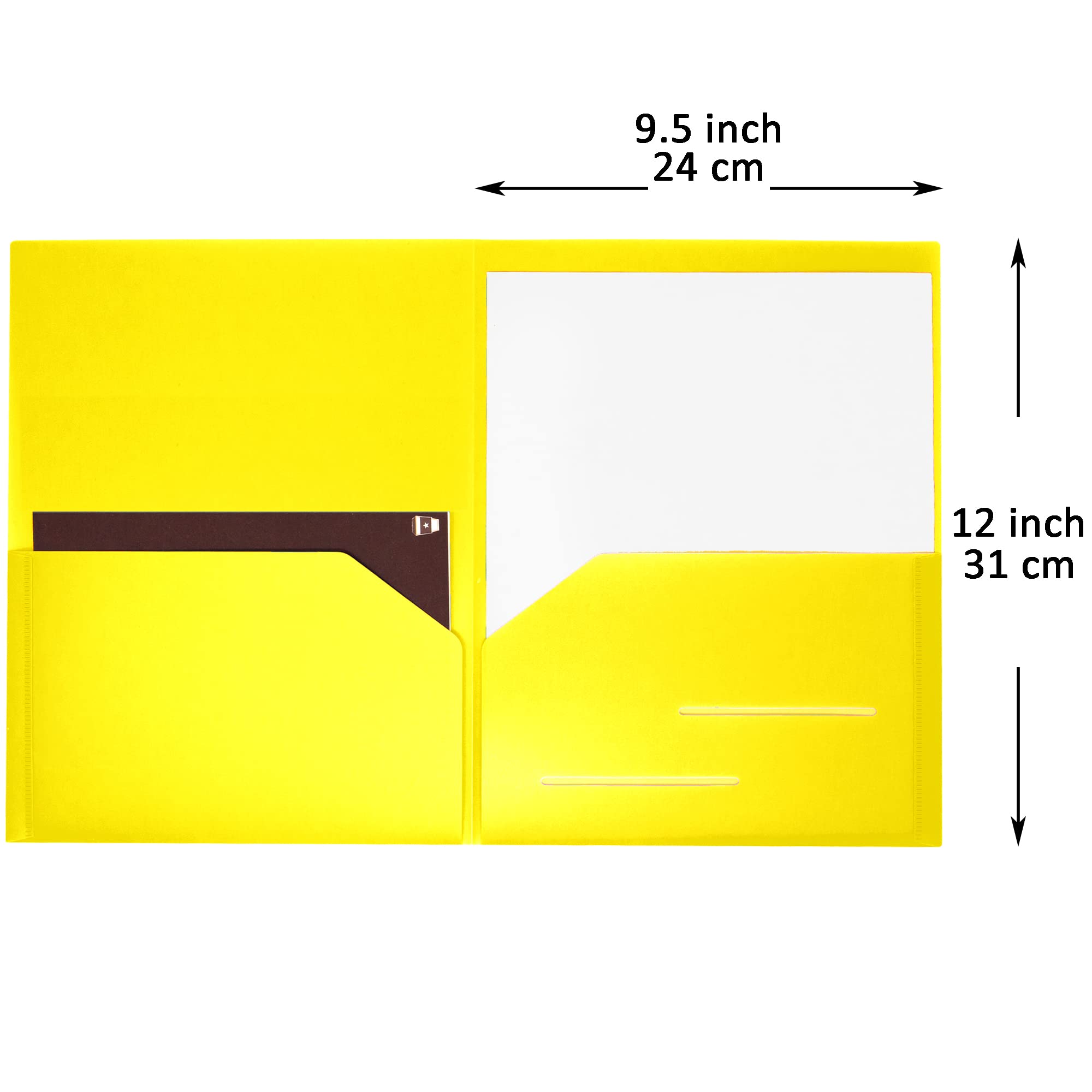 Youngever 6 Pack Heavy Duty Plastic Two Pocket Folders, Heavy Duty Plastic 2 Pocket Folder