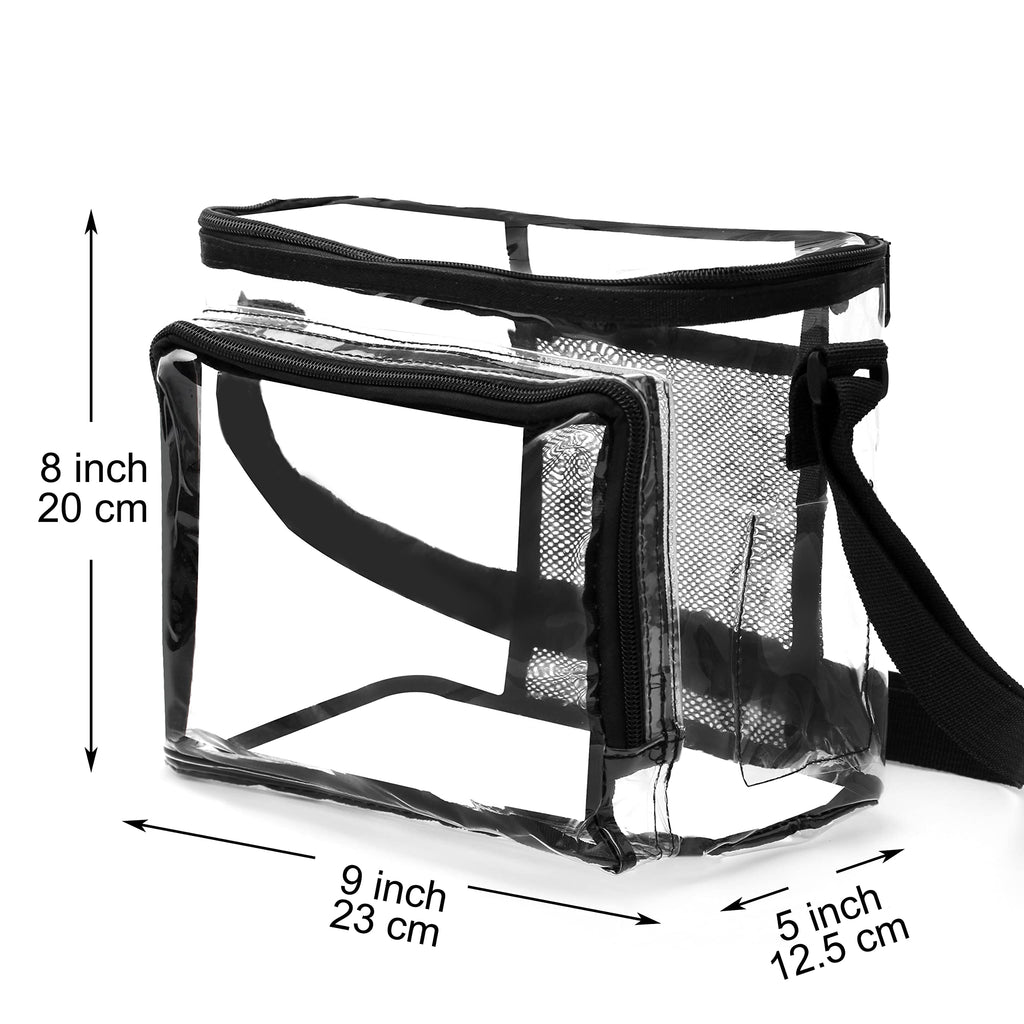 Youngever Large Clear Lunch Bag, Stadium Approved Clear Bag, Adjustable Cross-Body Strap Clear Plastic Bag
