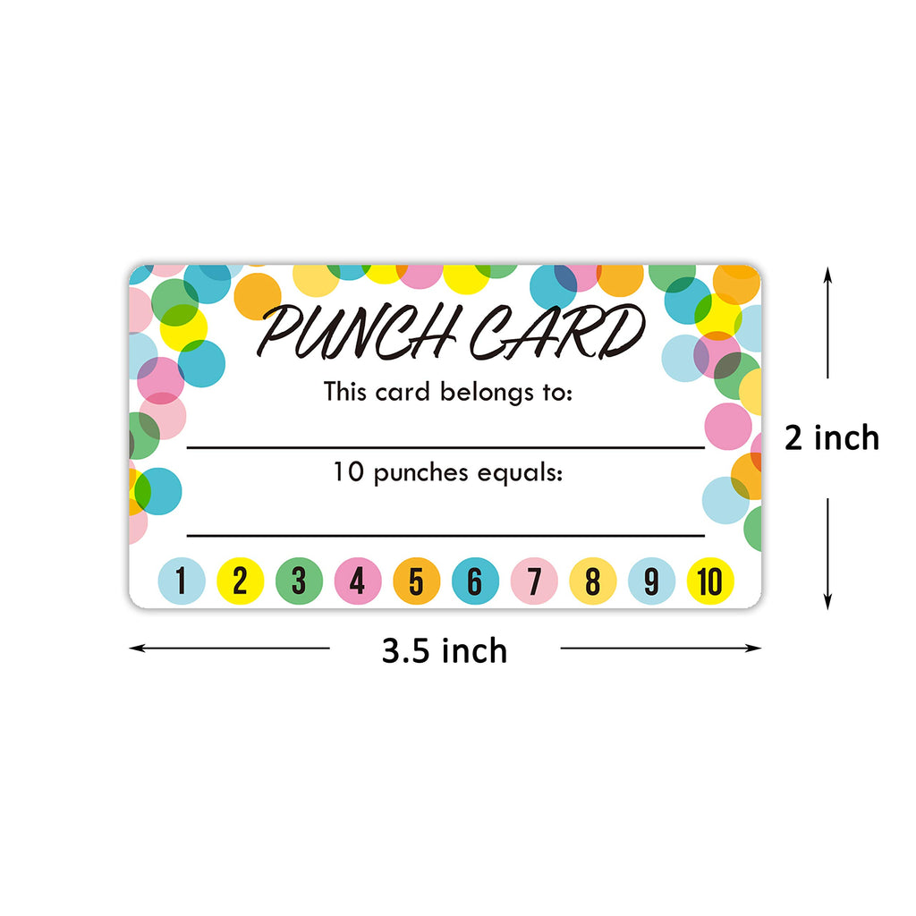 Youngever Punch Cards 210 Pack, Incentive Loyalty Reward Card for Classroom, Business, Kids, Students, Teachers 3.5 inch x 2 inch