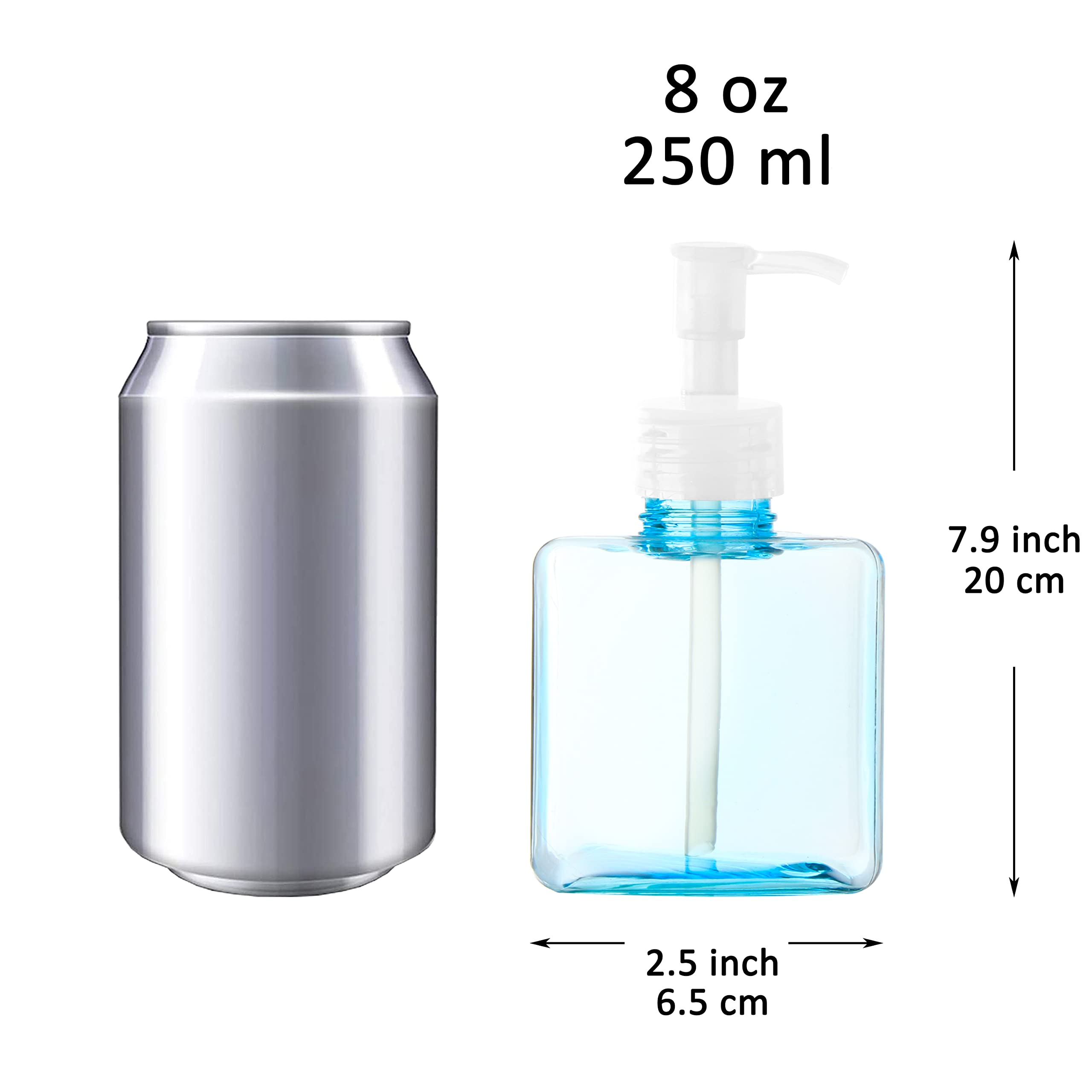 Youngever 5 Pack Color Plastic Square Pump Bottles, Refillable Plastic Pump Bottles for Dispensing