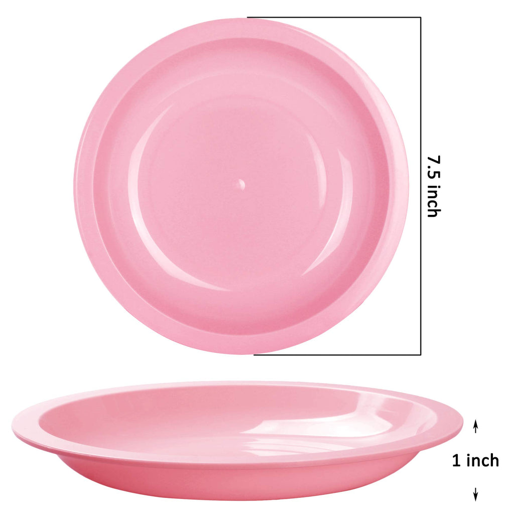 Youngever 9 Pack 20cm Small Plastic Plates, Kids Plates, Re-usable Toddler Plates, Snack Plates, Microwave Safe, Dishwasher Safe, Set of 9