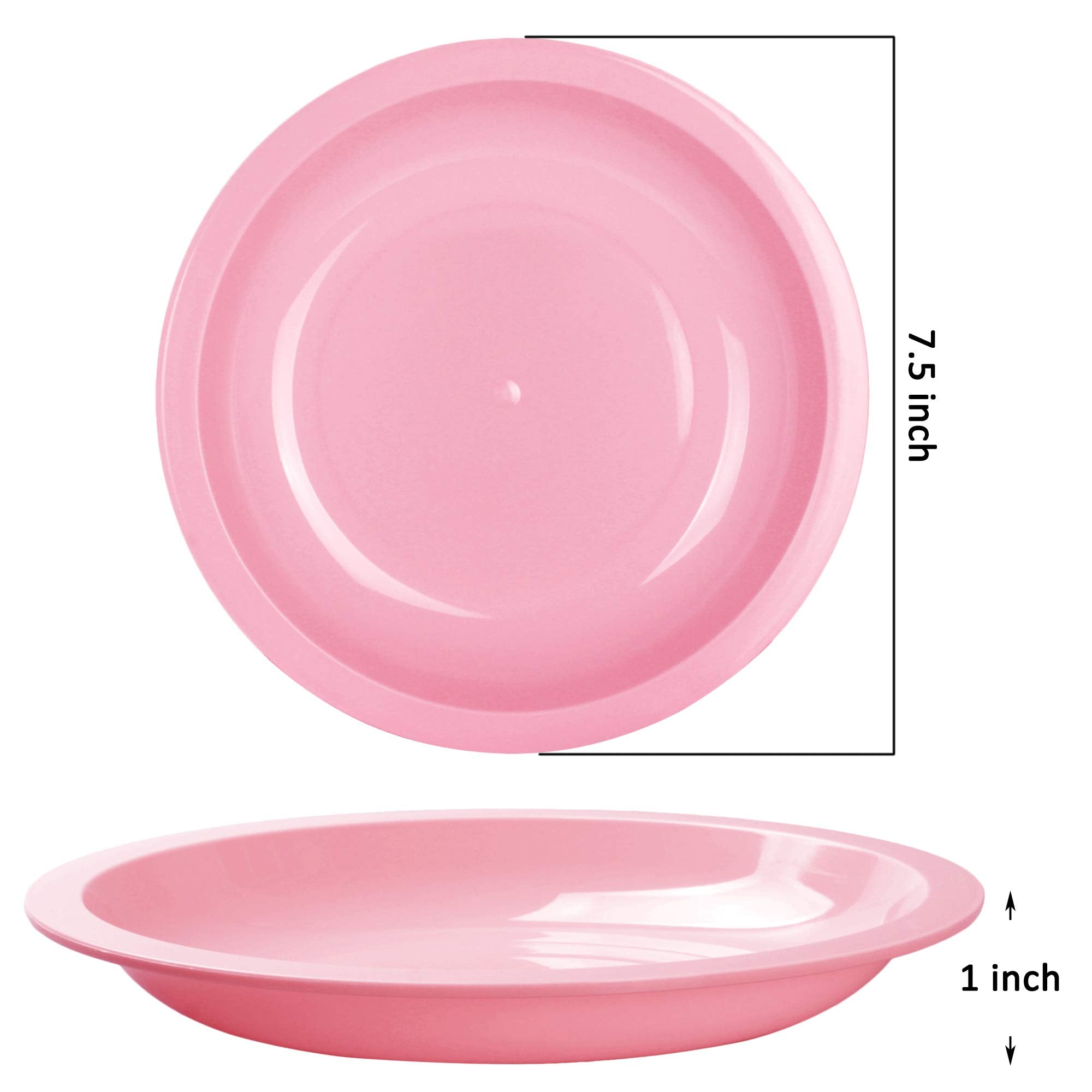 Youngever 9 Pack 20cm Small Plastic Plates, Kids Plates, Re-usable Toddler Plates, Snack Plates, Microwave Safe, Dishwasher Safe, Set of 9