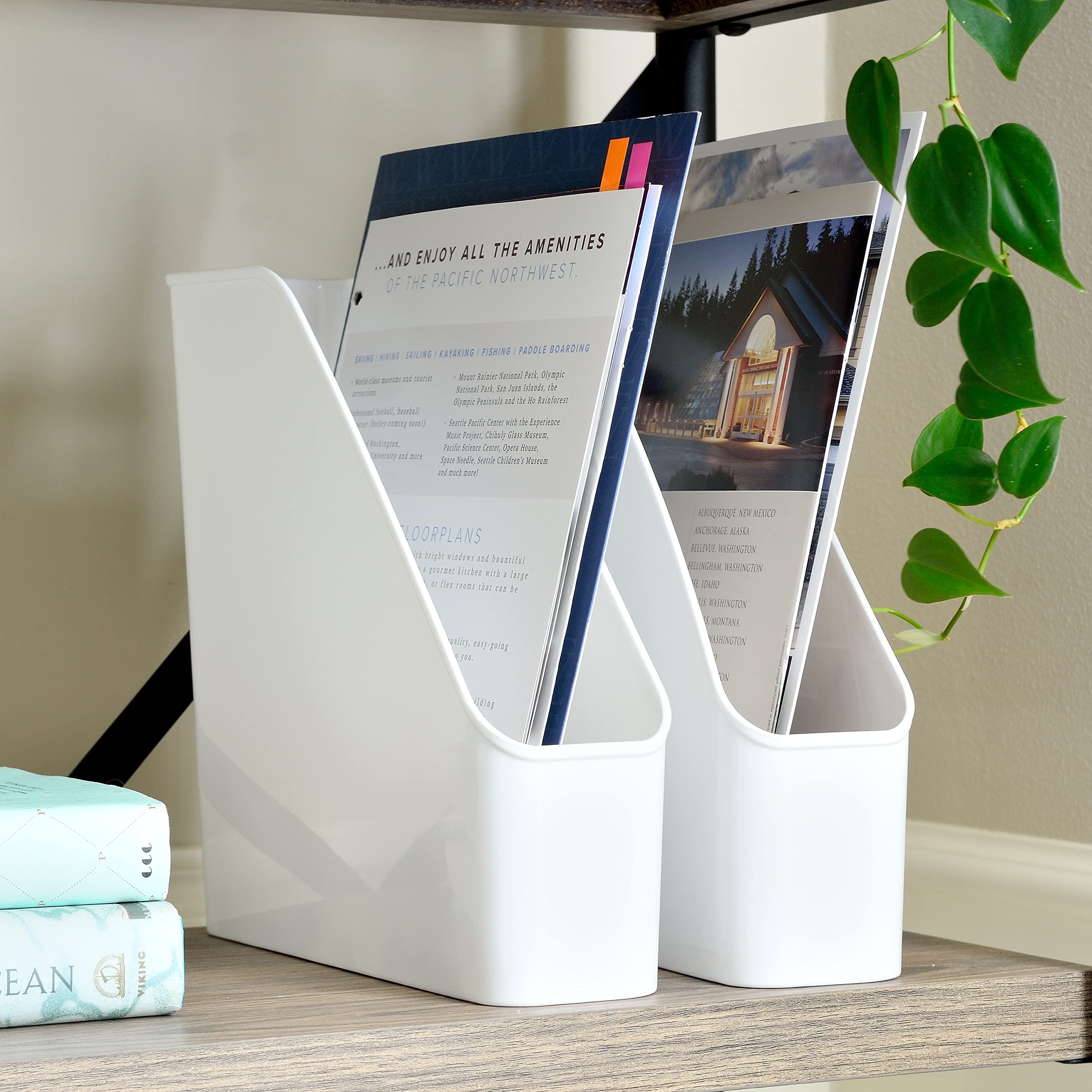 Youngever 3 Pack File Folder Bin Storage, Plastic File Folder Bin Organizer with Handle