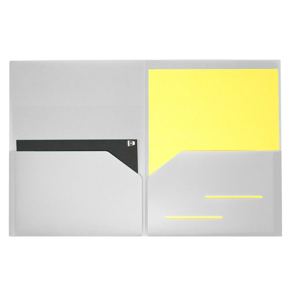 Youngever 6 Pack Heavy Duty Plastic Two Pocket Folders, Heavy Duty Plastic 2 Pocket Folder