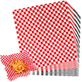 Youngever 300-Piece Wax Paper Sheets - 12x12 inch, Ideal for Fast Food Liners, Sandwiches and Kitchen Baskets - Red & Black