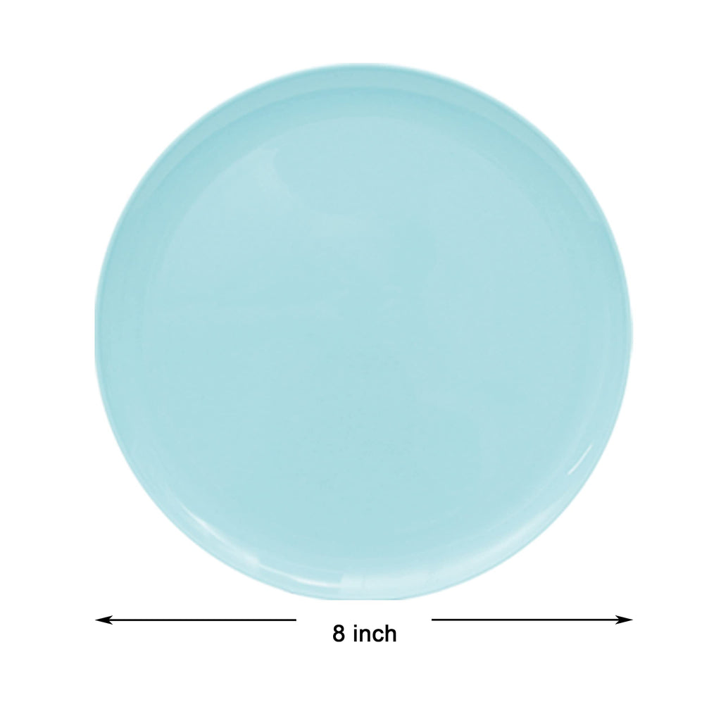 Youngever 8 Inch Plastic Plates, Small Plates, Salad Plates, Dessert Plates, Set of 9