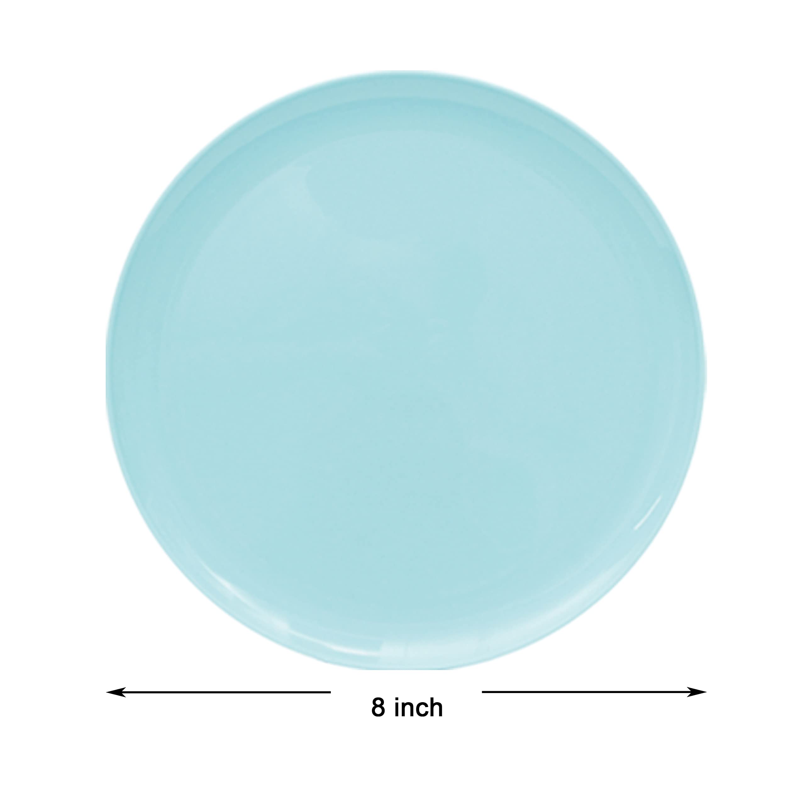 Youngever 8 Inch Plastic Plates, Small Plates, Salad Plates, Dessert Plates, Set of 9