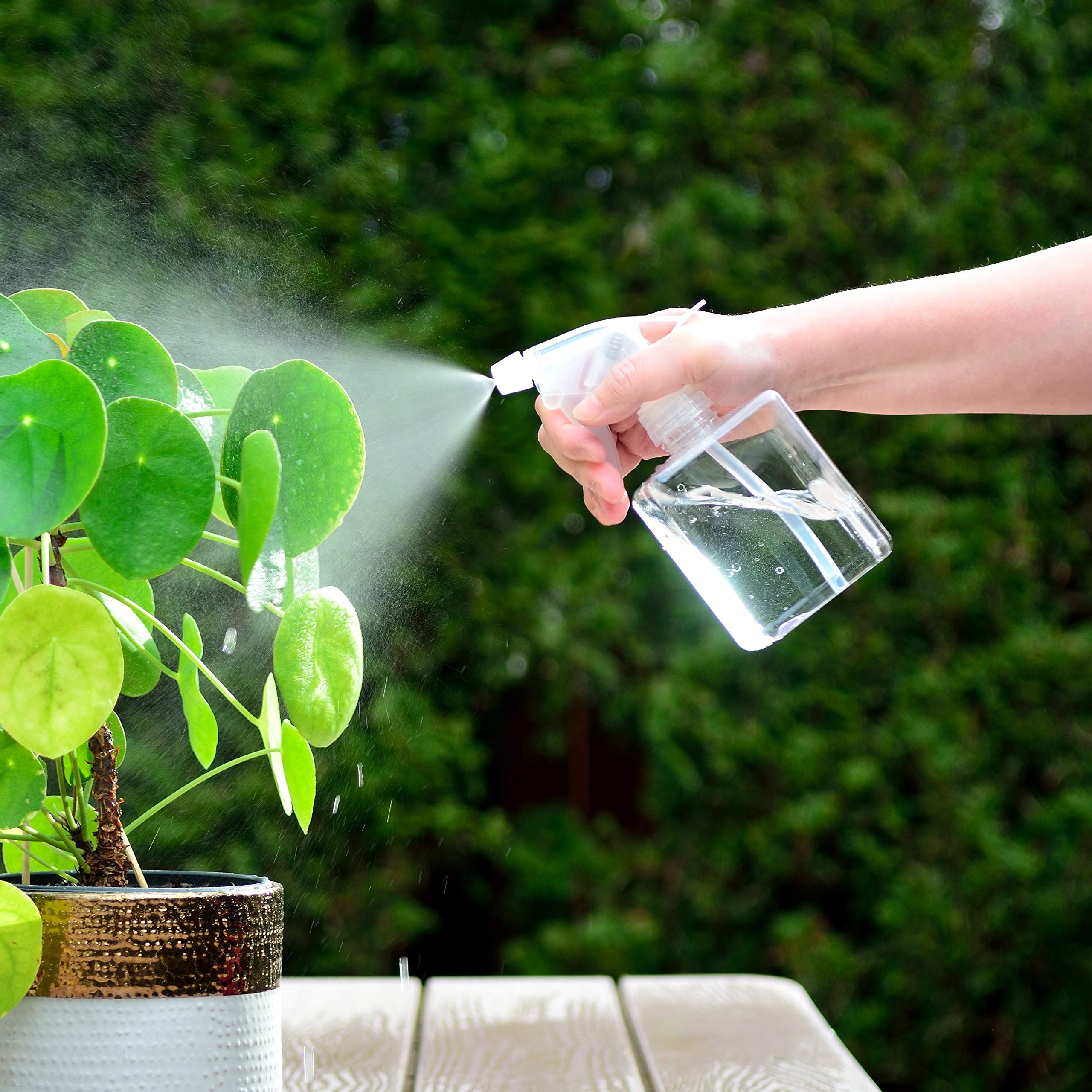 Youngever 5 Pack Empty Plastic Spray Bottles, Clear Square Spray Bottles for Hair and Cleaning Solutions