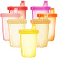 Youngever 7 Pack Kids Sippy Cups for Infant and Toddler - Pink Color