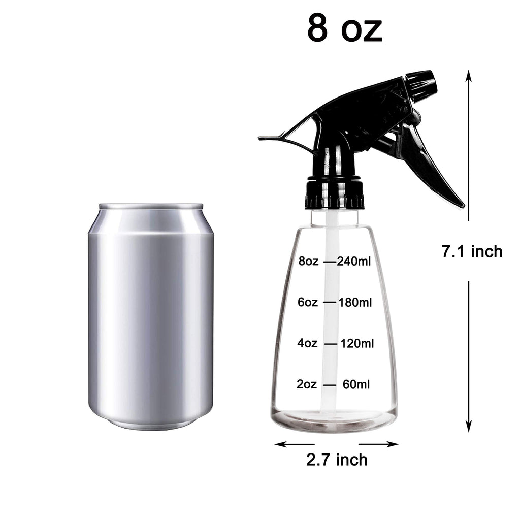 Youngever 6 Pack Clear Empty Plastic Spray Bottles, Spray Bottles for Hair and Cleaning Solutions