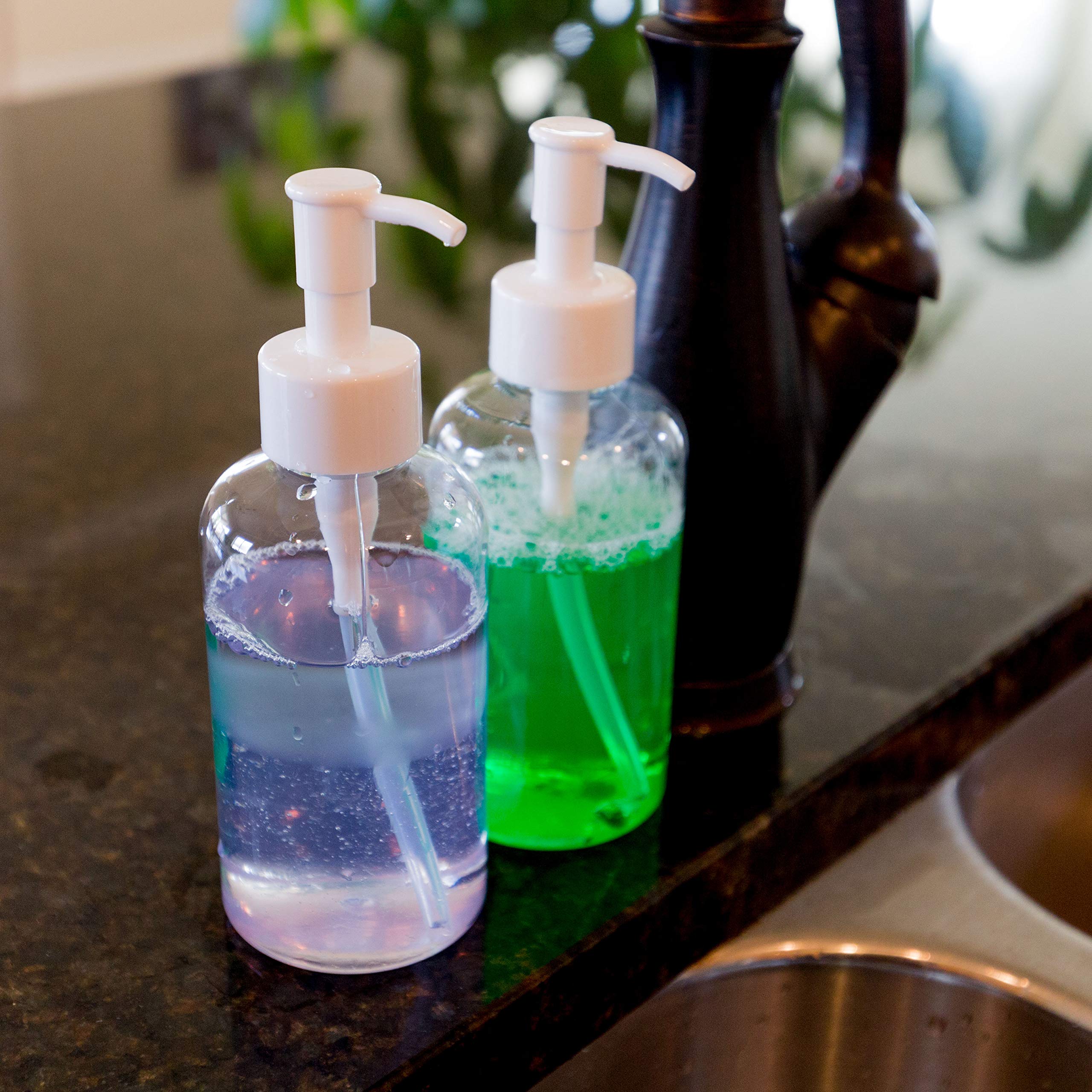 Youngever 12 Pack Plastic Pump Bottles, Refillable Plastic Pump Bottles with Travel Lock