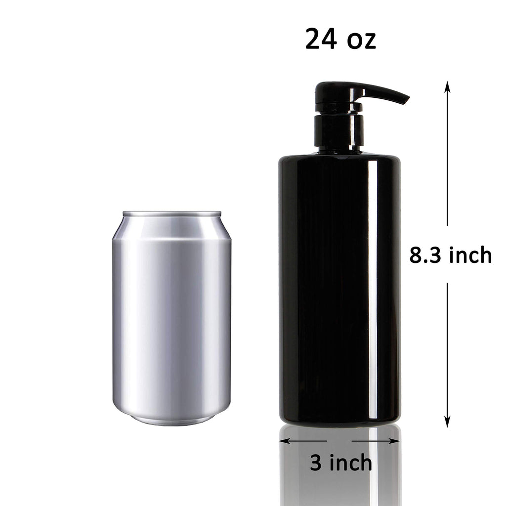 Youngever 4 Pack Pump Bottles for Shampoo, Empty Shampoo Pump Bottles, Plastic Cylinder with Lockdown-Leak Proof-Pumps