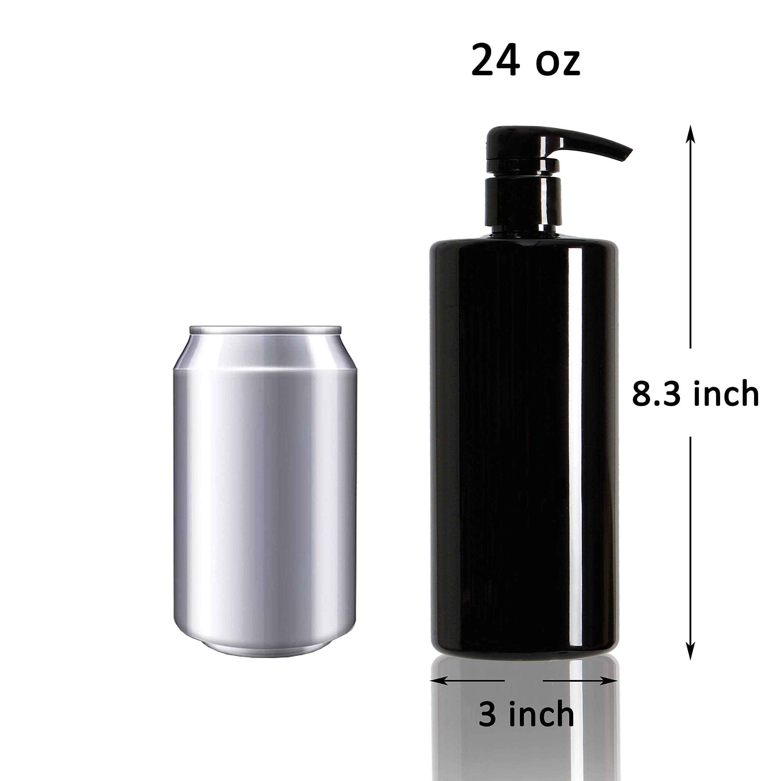Youngever 4 Pack Pump Bottles for Shampoo, Empty Shampoo Pump Bottles, Plastic Cylinder with Lockdown-Leak Proof-Pumps