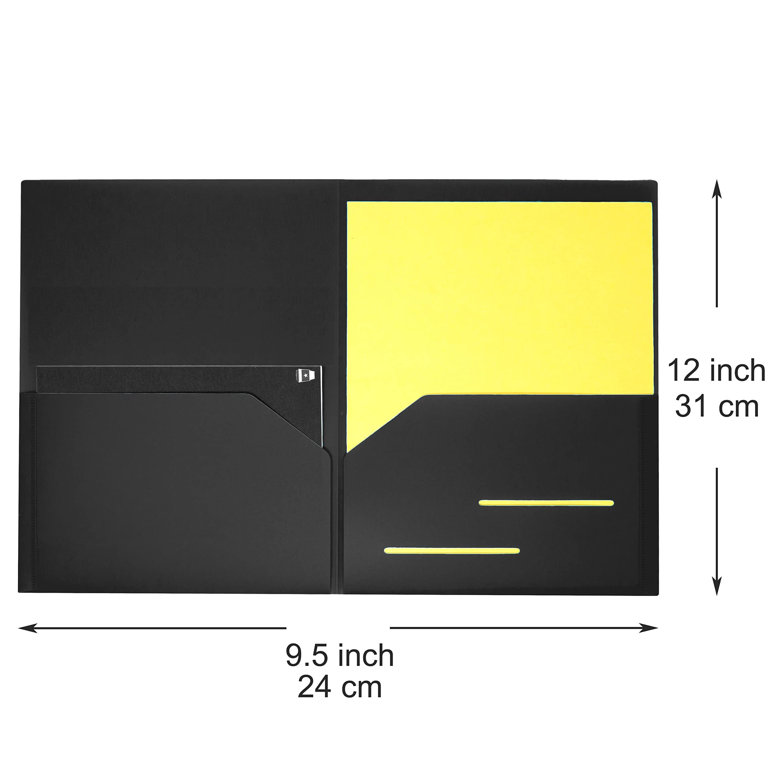 Youngever 6 Pack Heavy Duty Plastic Two Pocket Folders, Heavy Duty Plastic 2 Pocket Folder