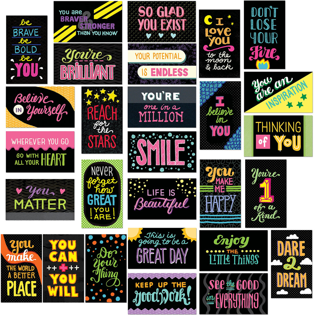 Youngever 300 Pack Motivational Quote Cards, 100 Unique Inspirational Designs Cards, Business Card Sized Encouragement Cards, Gifts for Employees, Thinking of You Gifts, Appreciation Cards