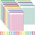 Youngever 17 Inch x 22 Inch Multi-Color Laminated Dry Erase Incentive Chart with Reward Stickers for Chore Responsibility, School Attendance, Homework Progress Tracking Chart