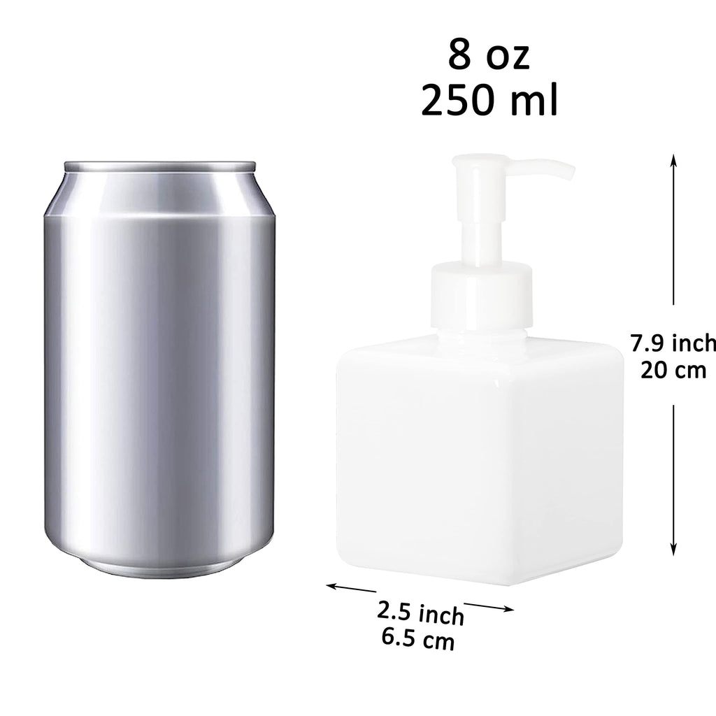 Youngever 5 Pack Plastic Pump Bottles, White Refillable Plastic Pump Bottles with Travel Lock