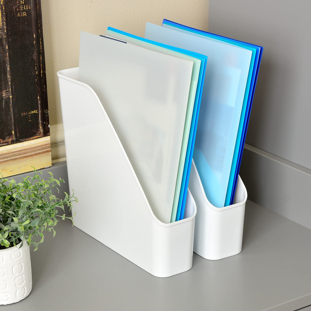 Youngever 3 Pack File Folder Bin Storage, Plastic File Folder Bin Organizer with Handle