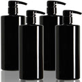 Youngever 4 Pack Pump Bottles for Shampoo, Empty Shampoo Pump Bottles, Plastic Cylinder with Lockdown-Leak Proof-Pumps