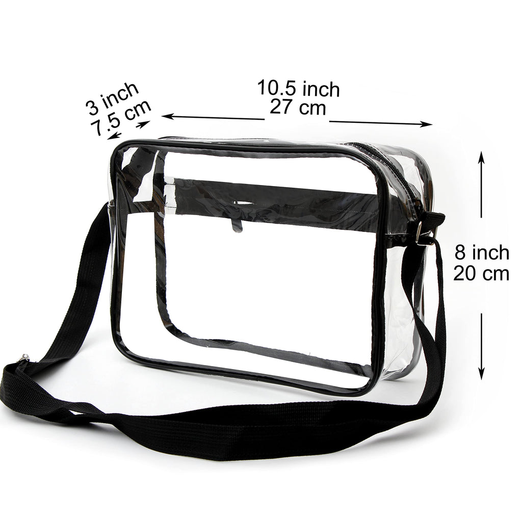 Youngever Clear Messenger Bag, Stadium Approved Clear Bag, Adjustable Cross-Body Strap Clear Plastic Bag