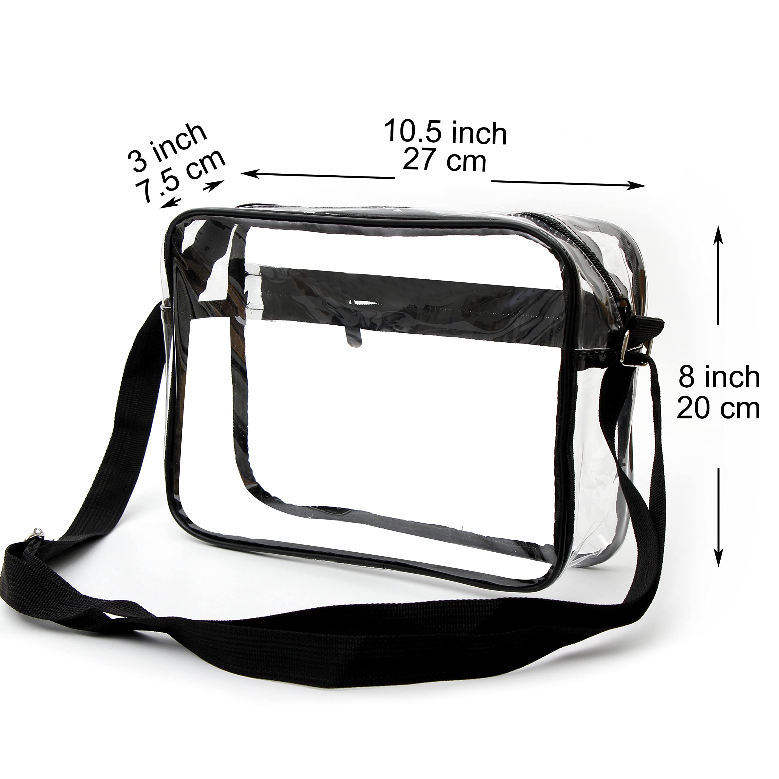 Youngever Clear Messenger Bag, Stadium Approved Clear Bag, Adjustable Cross-Body Strap Clear Plastic Bag