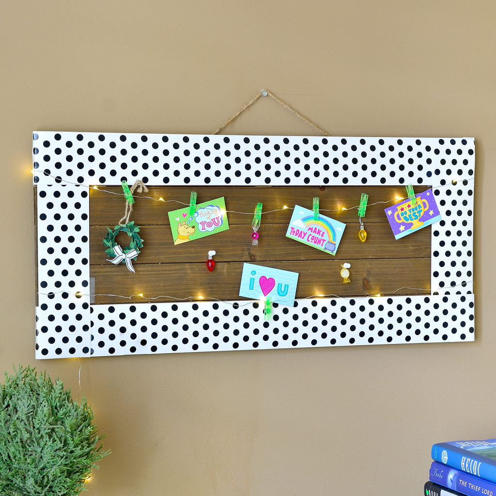 Youngever 52.5 ft Bulletin Board Borders Confetti Border for Classroom Decoration (White Polka Dot Design)