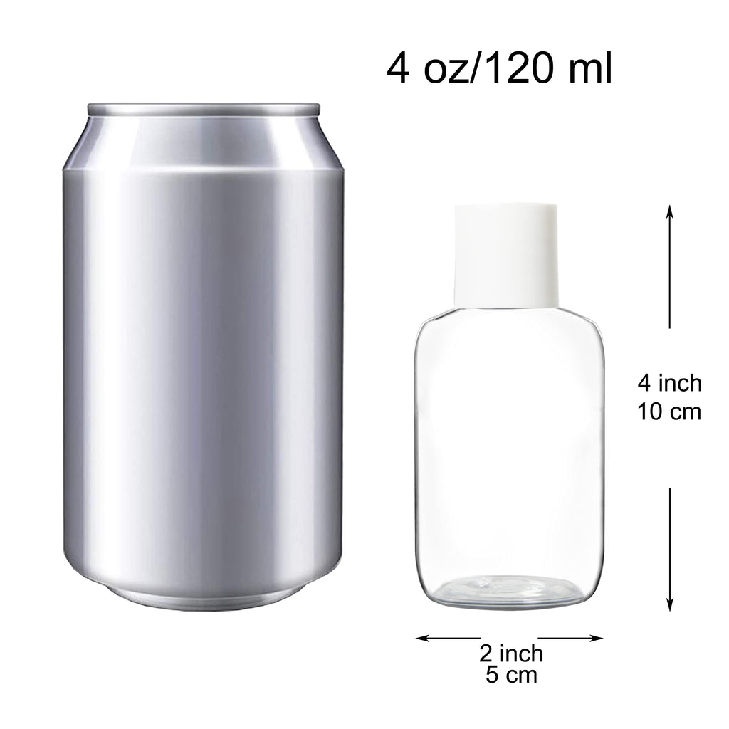 Youngever 12 Pack 4 Ounce Empty Squeeze Containers with Disc Cap, Plastic Bottles with Disc Top Flip Cap, Refillable Cosmetic Bottles, Squeeze Containers
