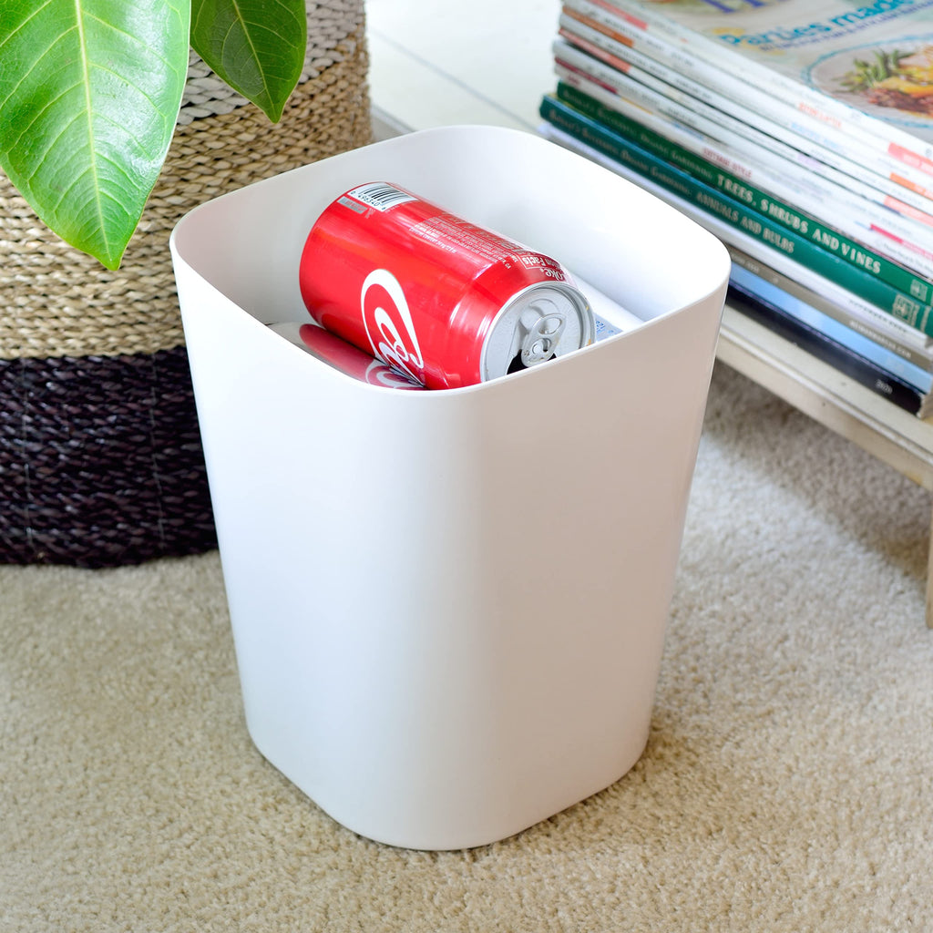 Youngever 2 Pack 1.5 Gallon Square Trash Can, Plastic Garbage Container Bin, Small Trash Bin for Home Office, Living Room, Study Room, Kitchen, Bathroom