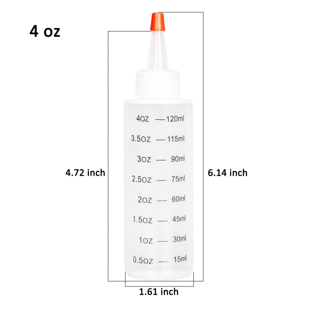 Youngever Set of 16 Plastic Squeeze Condiment Bottles with Tip Cap, HDPE Squeeze Condiment Bottles for Crafts, Food Art, Glue, Henna