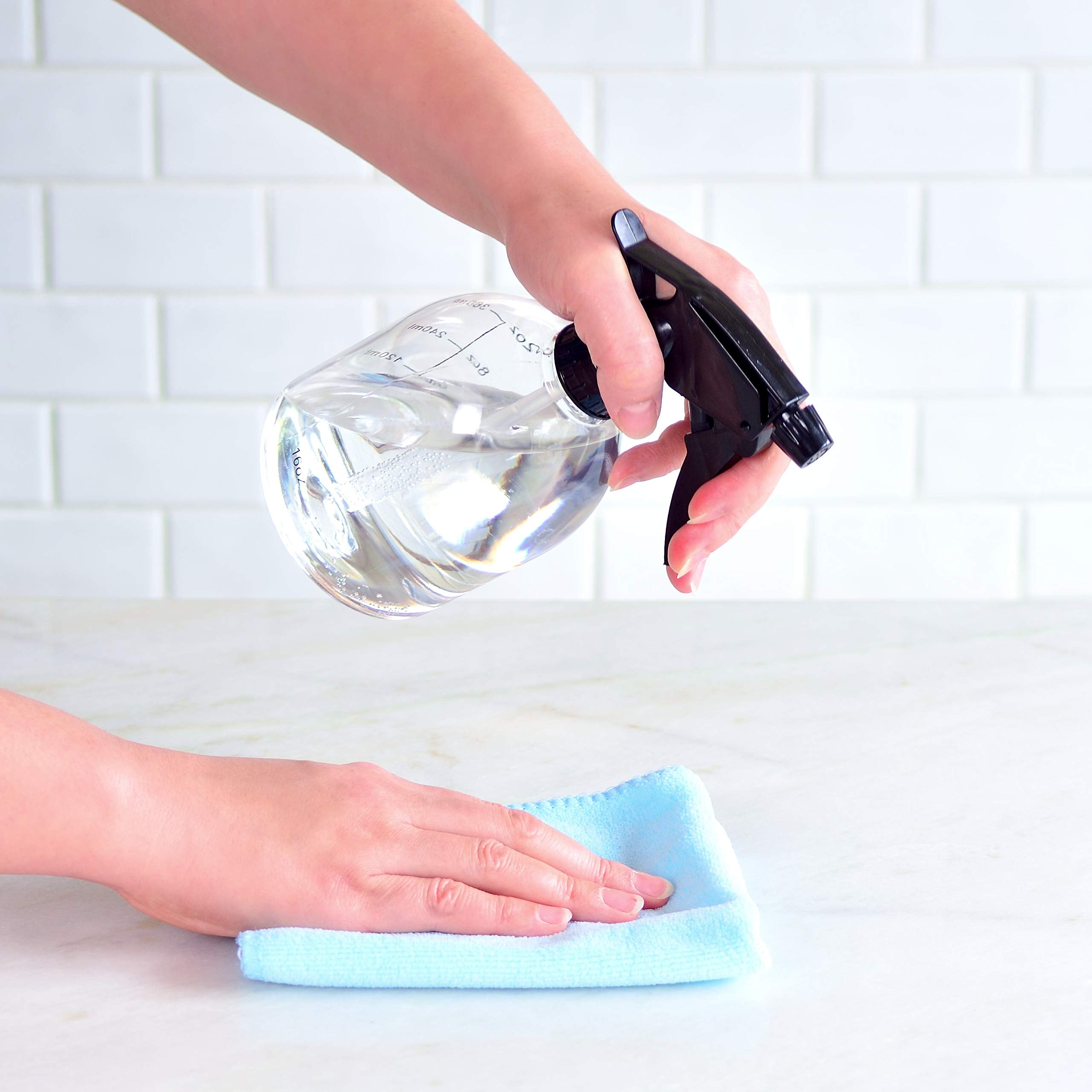 Youngever 6 Pack Empty Plastic Spray Bottles, Spray Bottles for Hair and Cleaning Solutions, 6 Pack 16 Ounce Bottles