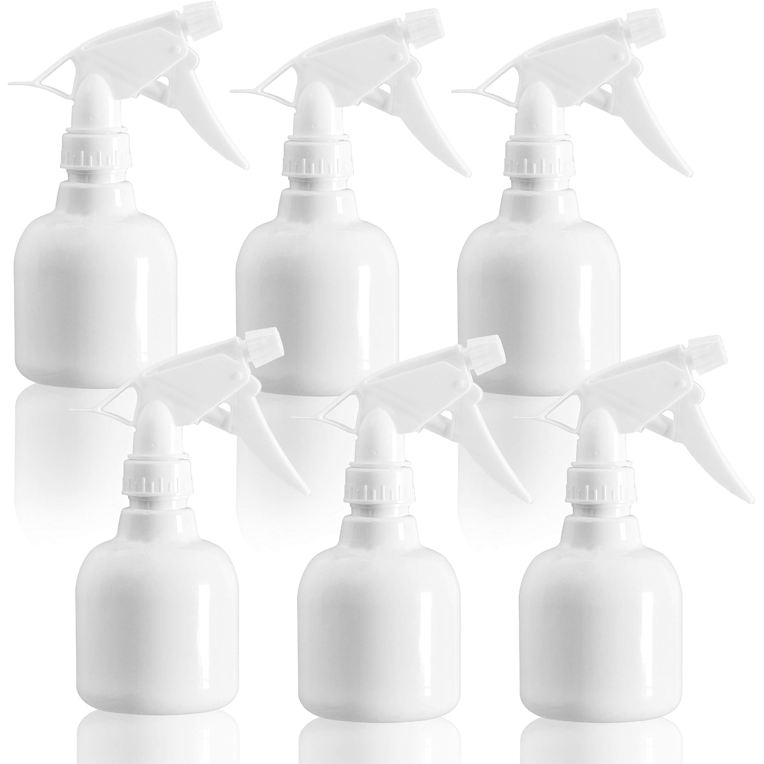 Youngever 6 Pack Empty Plastic Spray Bottles, White Spray Bottles for Hair and Cleaning Solutions