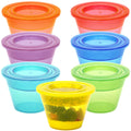 Youngever 7 Set Plastic Parfait Cups with Lids and Inserts, Spill and Leak Proof