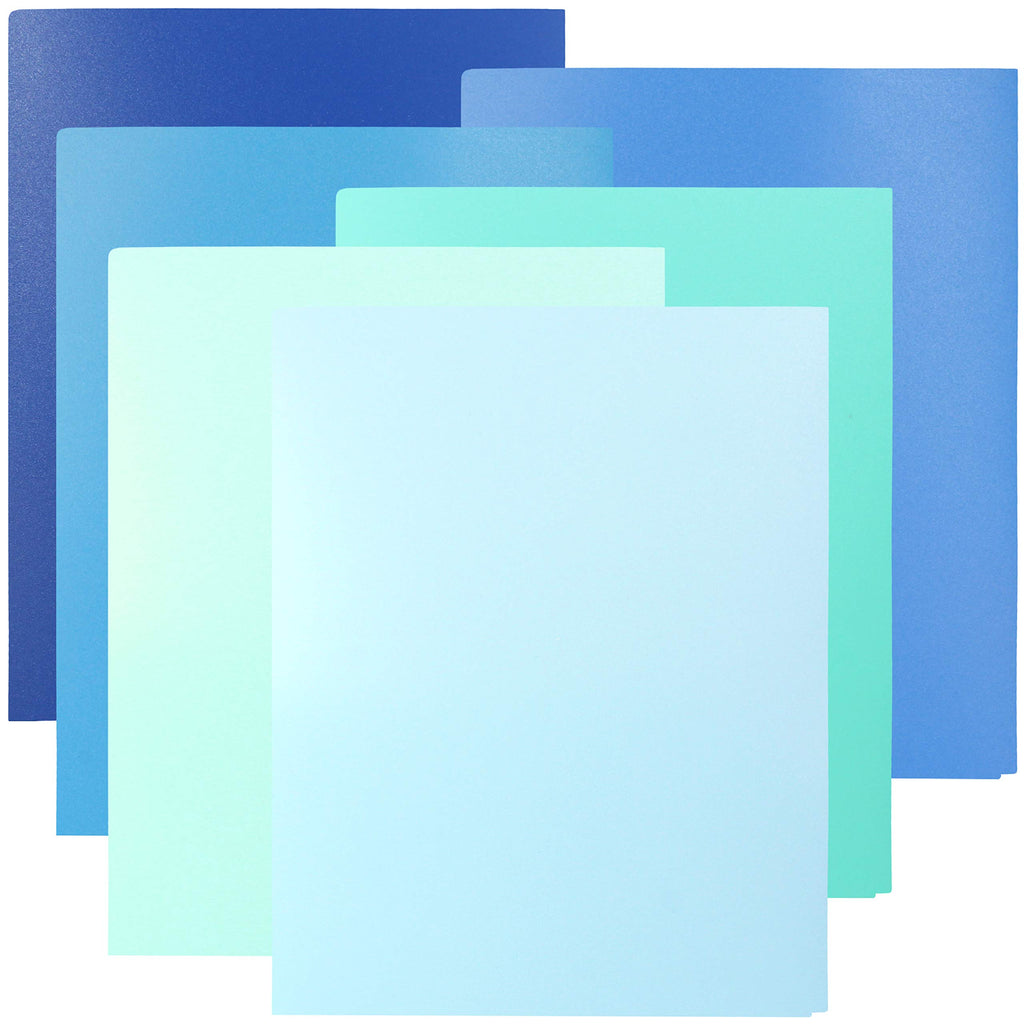 Youngever 6 Pack Heavy Duty Plastic Two Pocket Folders, Heavy Duty Plastic 2 Pocket Folder