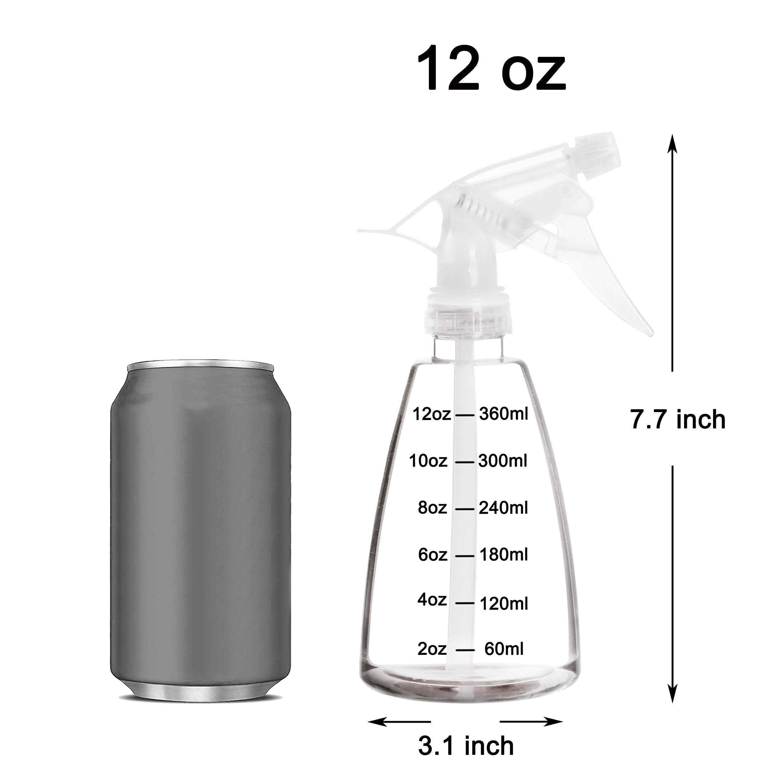 Youngever 6 Pack Empty Plastic Spray Bottles, Spray Bottles for Hair and Cleaning Solutions