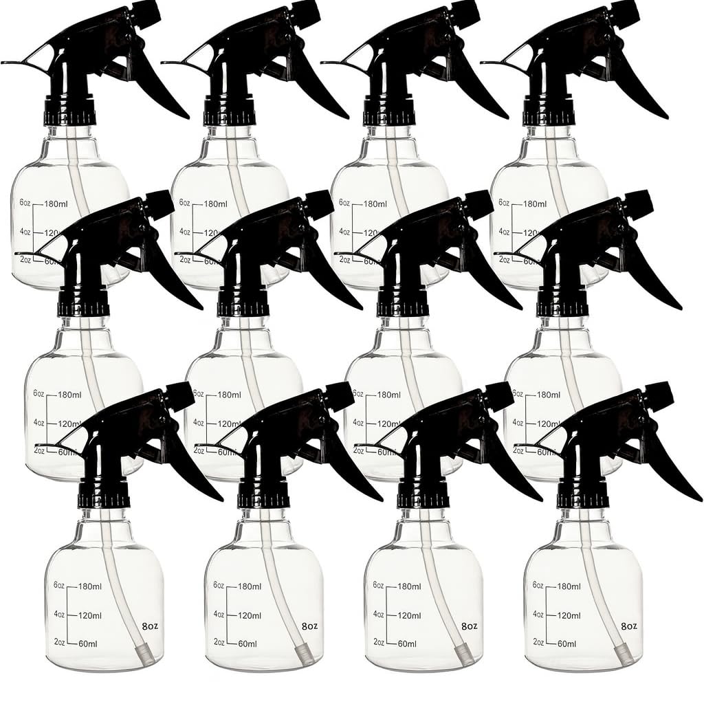 Youngever 12 Pack Empty Plastic Spray Bottles, Spray Bottles for Hair and Cleaning Solutions