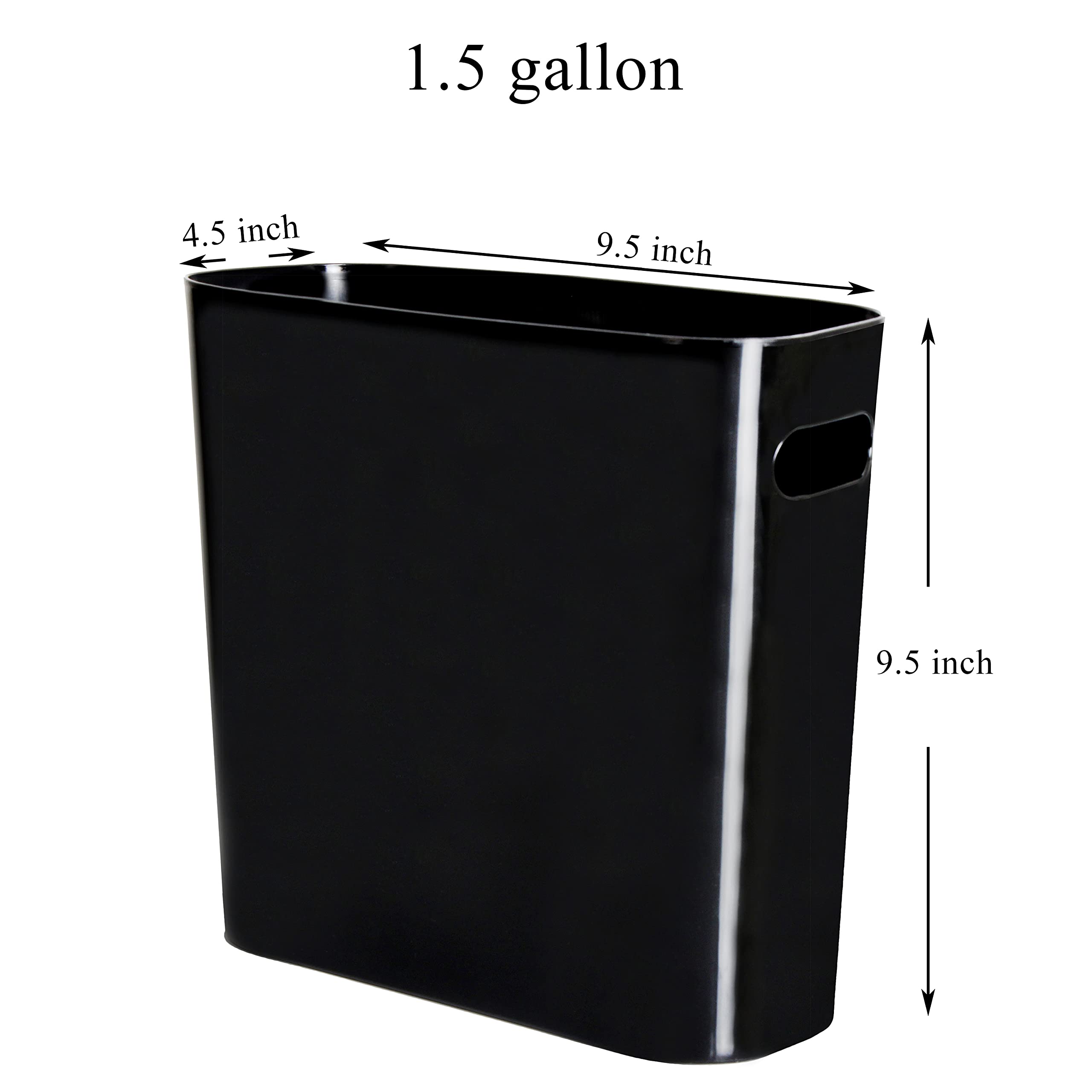 Youngever 1.5 Gallon Slim Trash Can, Re-usable 5.67L Plastic Garbage Container Bin, Small Trash Bin with Handles for Home Office, Living Room, Study Room, Kitchen, Bathroom