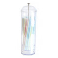 Youngever Straw Dispenser, Plastic Drinking Straw Container with Lid (Long Straw)