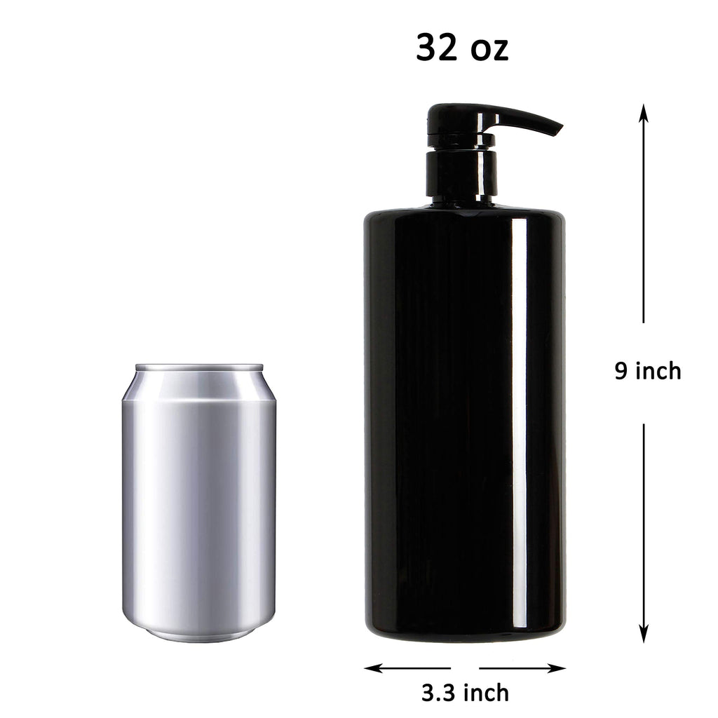 Youngever 4 Pack Pump Bottles for Shampoo, Empty Shampoo Pump Bottles, Plastic Cylinder with Lockdown-Leak Proof-Pumps