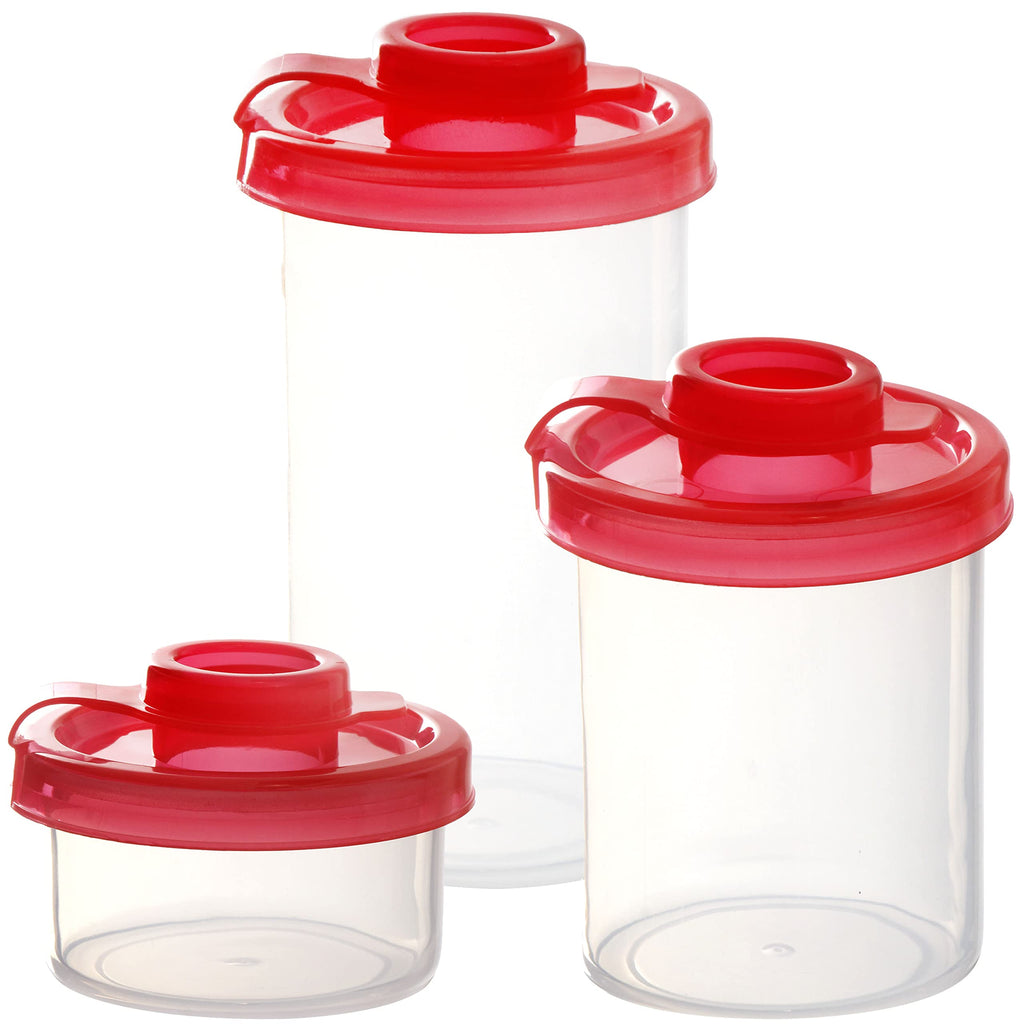 Youngever 3 Pack Plastic Salt and Pepper Shakers, Clear Salt and Pepper Containers with Lid, Plastic Spice Jar, Spice Dispenser