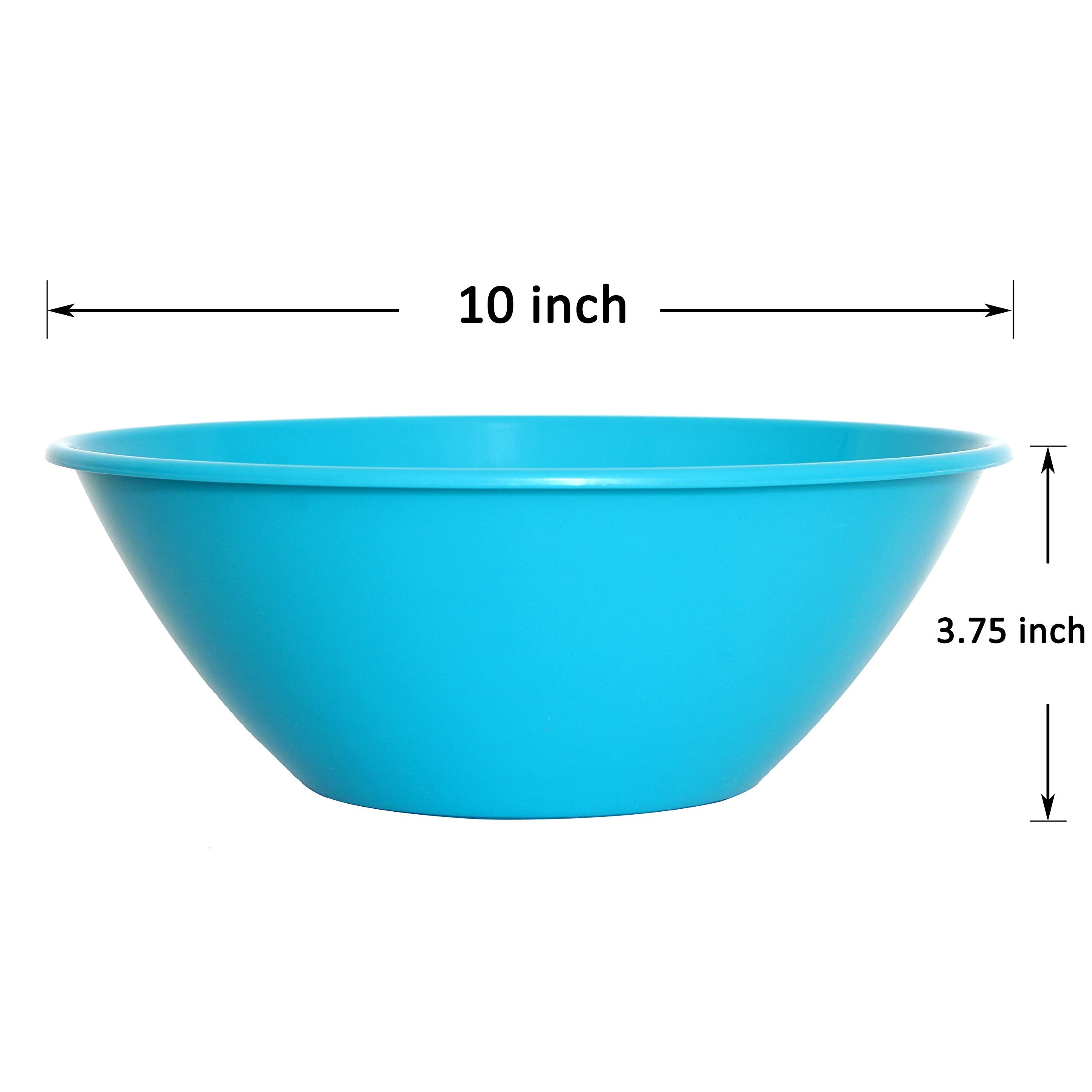 Youngever 9 Pack 3000ML Re-usable Plastic Mixing and Serving Bowls, Popcorn Bowls, Salad Bowls, Chip and Dip Serving Bowls, in 9 Colors
