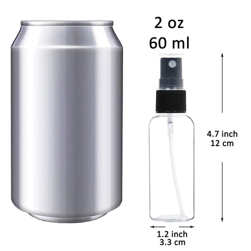 Youngever 14 Pack 2 Ounce Plastic Spray Bottles, Travel Spray Bottles, Mini Spray Bottles, Refillable Plastic Spray Bottles with Lids, Clear Empty Fine Mist Plastic Mini Travel Bottles (Black Sprayer)