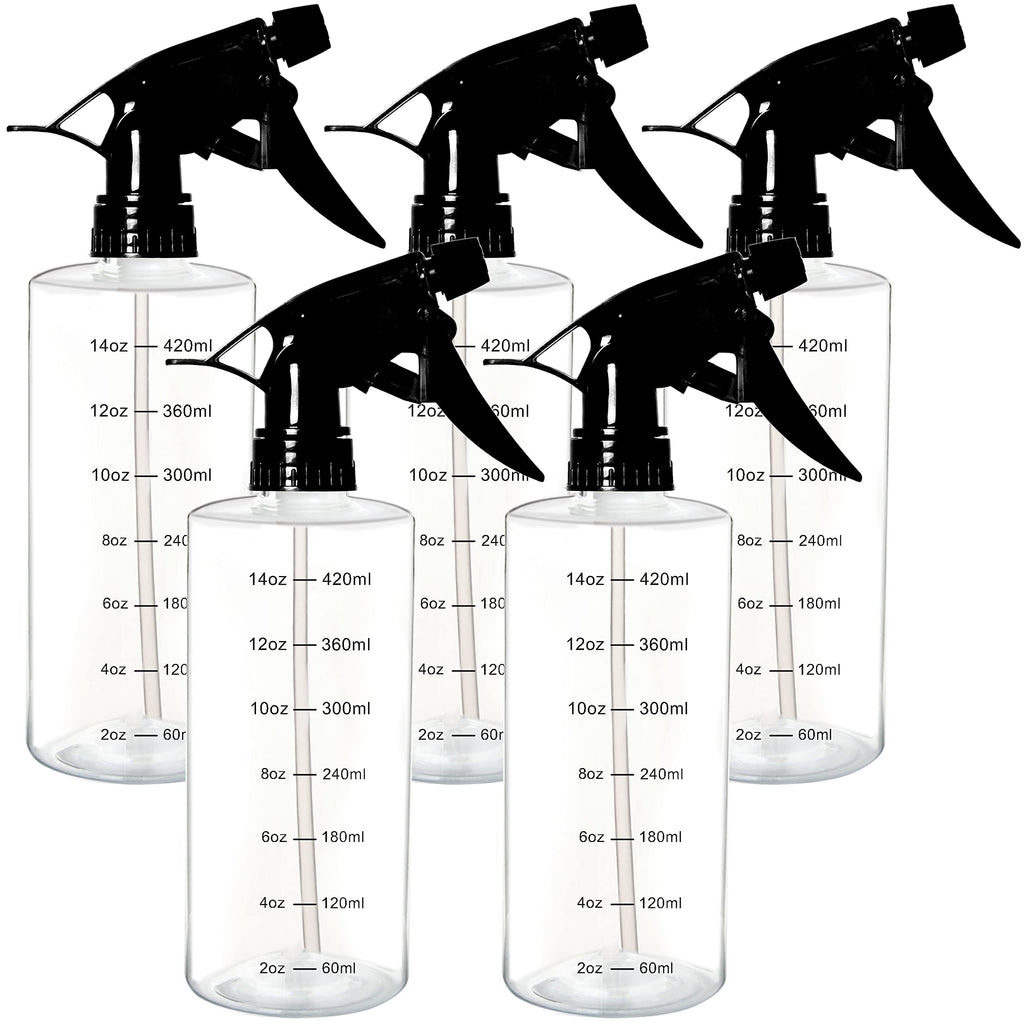 Youngever 5 Pack 16 Ounce Empty Plastic Spray Bottles, Spray Bottles for Hair and Cleaning Solutions