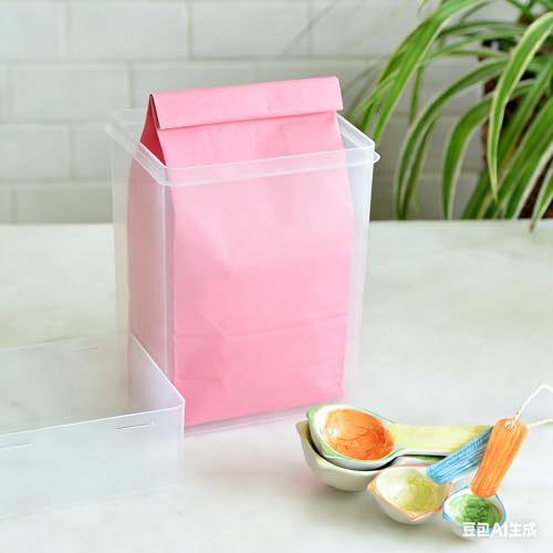 Youngever 2 Pack Plastic Sugar Keeper, Clear Sugar Container, Plastic Food Storage Containers