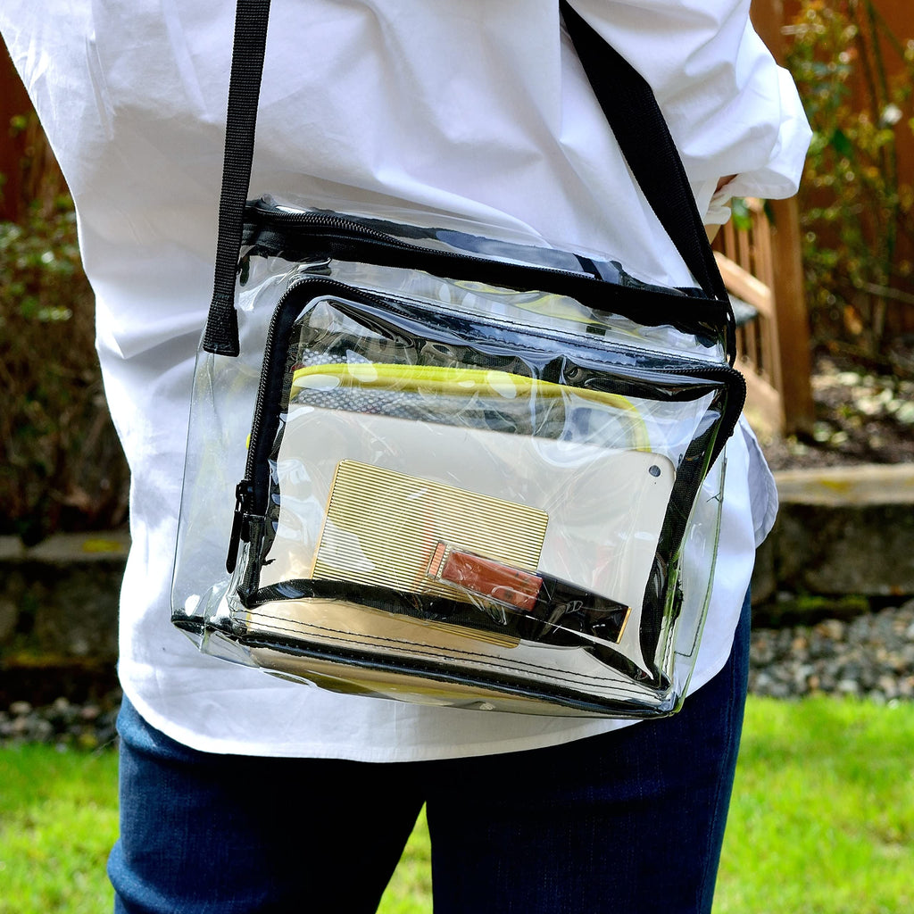 Youngever Large Clear Bag, Stadium Approved Clear Bag, Adjustable Cross-Body Strap Clear Plastic Bag
