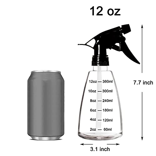 Youngever 6 Pack Clear Empty Plastic Spray Bottles, Spray Bottles for Hair and Cleaning Solutions